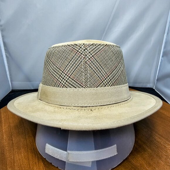 Eco Soho Suede / Fabric Fedora American Hat Makers | Tan | XX-LARGE RARE - Picture 5 of 9